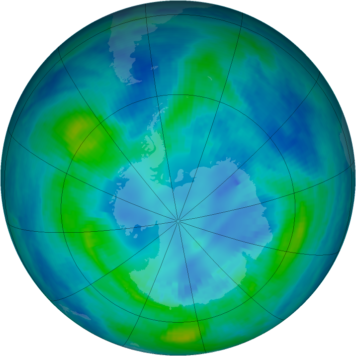 Antarctic ozone map for 17 April 2000